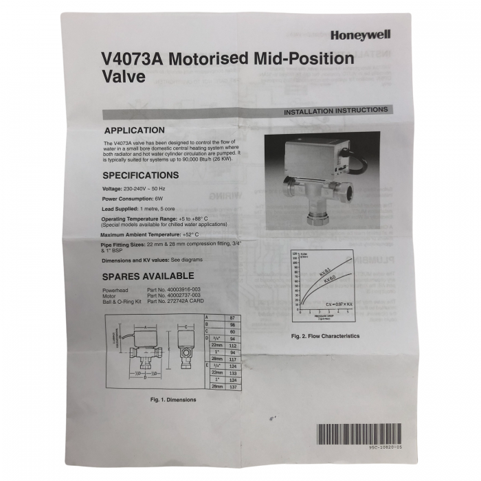 Honeywell 3 Port Motorised Y-Plan Valve