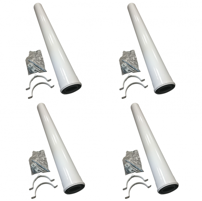 Ideal Flue Extension Kit 1m 60/100 Pack D 203129 - Installer's Pack of Four