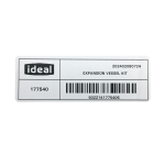 Ideal 177540 Expansion Vessel Kit Label