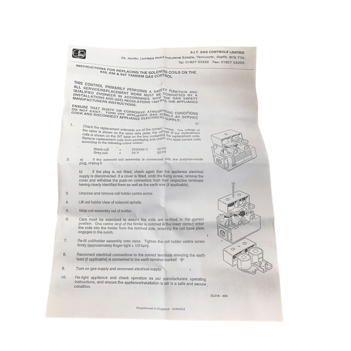 House Wamer, Ultra Gas Valve Coil Replacement 929097